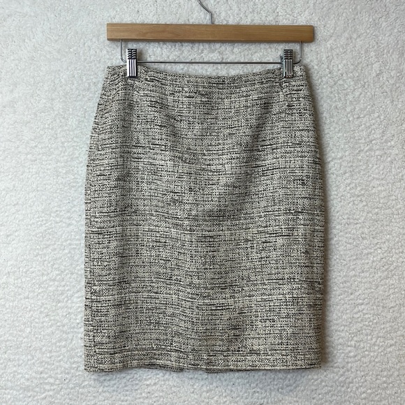 Lafayette 148 New York Womens Boucle Nude Back Split Zipper Skirt SIZE 0 - Picture 2 of 8